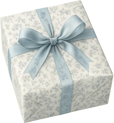 Whitebluefloralgiftbox emote