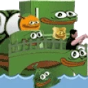 Fridgeonabridgeneararidgeandacartridgewithanorangecleaningthegar emote