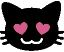 black_kitty_in_love emoji