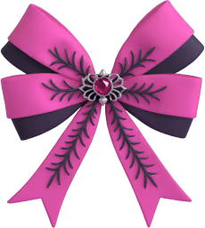 Pinkblackgothicbow emote