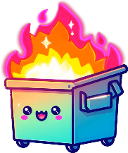 pretty_dumpster_fire emote