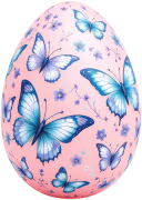 Pinkeggwithbluebutterflies emote