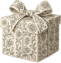 Blackwhitefloralgiftbox emote