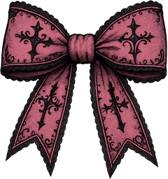 Pinkblackgothbow emote