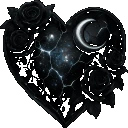 Blackgothheartgif emote