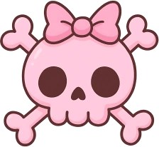 Cutepinkskullwithbow emote