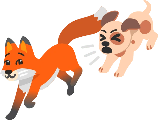Angrydogchasingafox emote