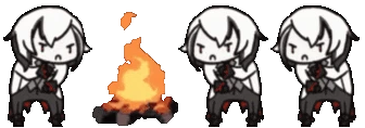 ArlecchinoGroovingVeryComfortablyAroundTheCampfireWithHerFellowA emote