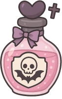 Pinkgothpotionbottle emote
