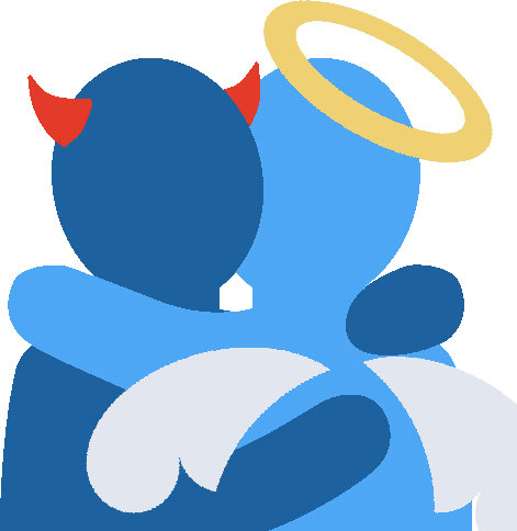 AngelHuggingDevil emote