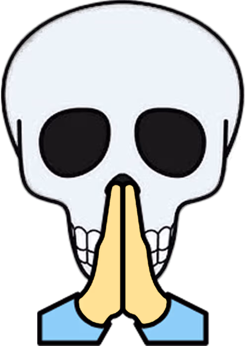 CartoonSkullPray emote