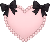 Cutepinkheartwithblackbows emote