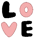 Pinkblackovetext emote