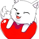 WhiteFoxHeart emote