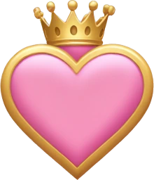Goldpinkheartqueencrown emote