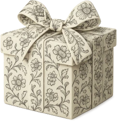 Blackwhitefloralgiftbox emote